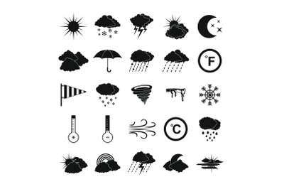 Weather icons set, simple style