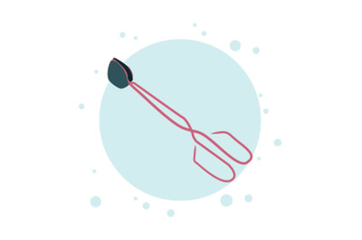 Kitchen Cake Tongs Circle Bubbles Icon