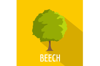 Beech tree icon, flat style