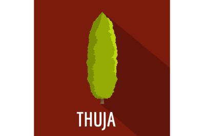 Thuja tree icon, flat style