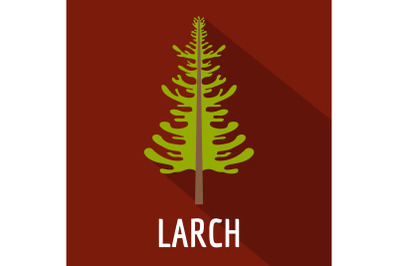 larch tree icon, flat style