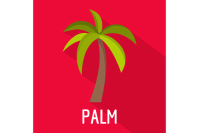 Palm tree icon, flat style