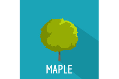 Maple tree icon, flat style