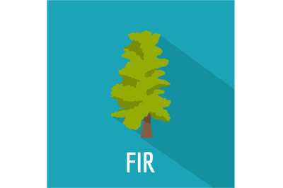 Fir tree icon, flat style