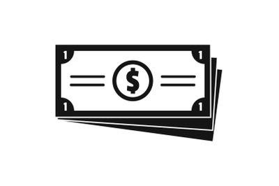 Business money icon, simple black style