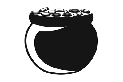 Pot coin icon, simple black style