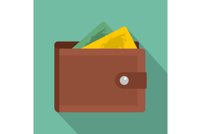 Purse icon, flat style