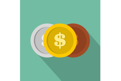 Making coin icon, flat style