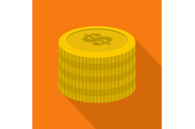 Investment coin icon, flat style
