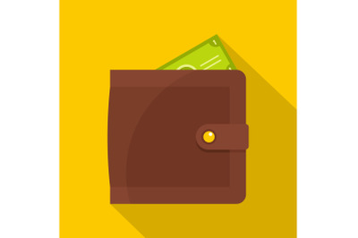 Purse pay icon, flat style