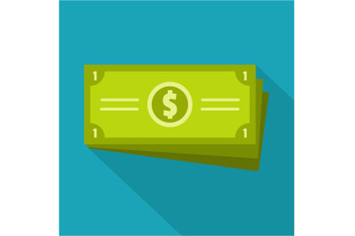 Business money icon, flat style