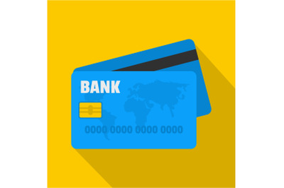 Credit card icon, flat style
