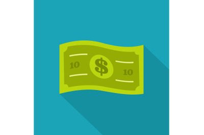 Banknote icon, flat style