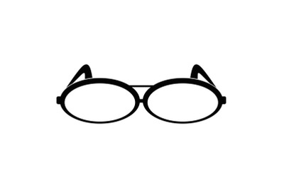 Round eyeglasses icon, simple style.