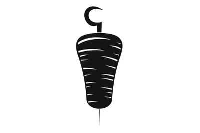 Doner kebab icon, simple black style