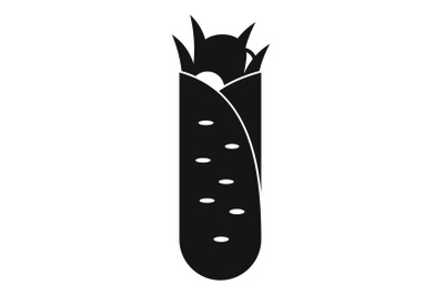 Shawarma icon, simple black style