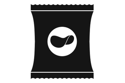 Chips icon, simple black style