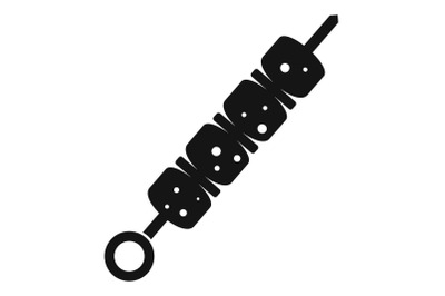 Shish kebab icon, simple black style