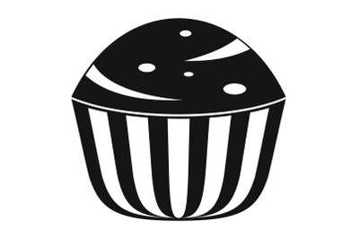 Cup cake icon, simple black style