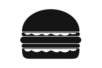 Burger icon, simple black style