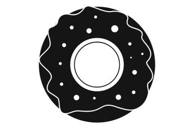 Donut icon, simple black style