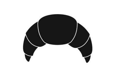 Croissant icon, simple black style