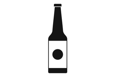 Bottle water icon, simple black style