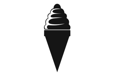 Ice cream icon, simple black style