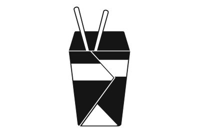 Chinese fast food icon, simple black style