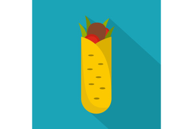 Shawarma icon, flat style