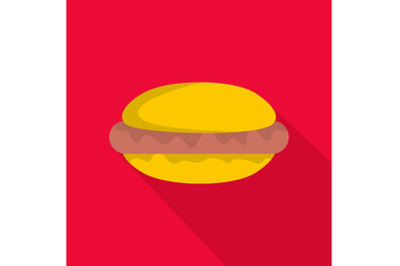 Hot dog icon, flat style