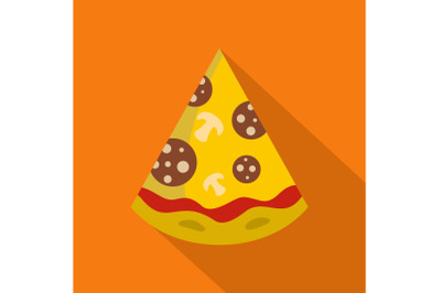 Pizza slice icon, flat style