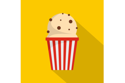 Popcorn icon, flat style