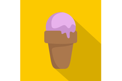 Ice cream summer icon, flat style