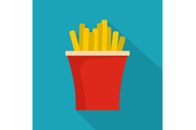 French fries icon, flat style