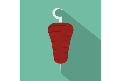 Doner kebab icon, flat style