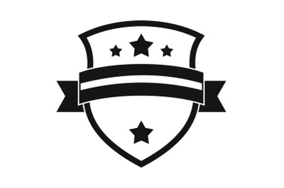 Badge knight icon, simple black style