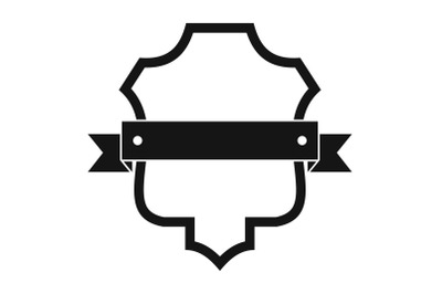 Badge guardian icon, simple black style