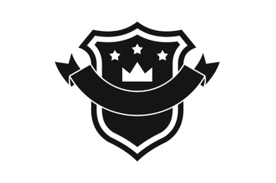 Badge quality icon, simple black style