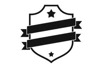 Badge business icon, simple black style