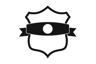 Badge classic icon, simple black style