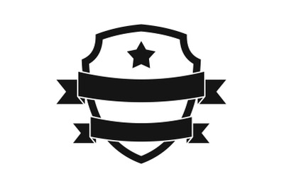 Badge hipster icon, simple black style