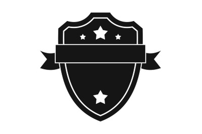 Badge warrior icon, simple black style