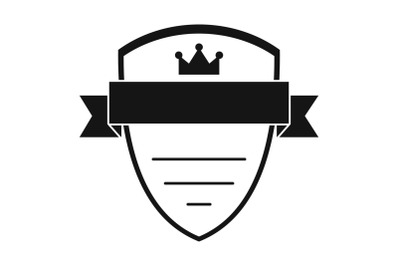 Badge soldier icon, simple black style