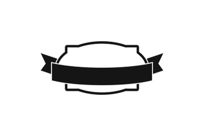 Badge stamp icon, simple black style