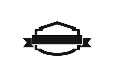 Badge banner icon, simple black style