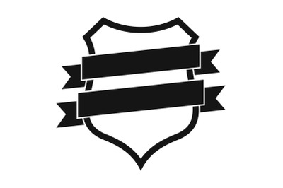 Badge design icon, simple black style