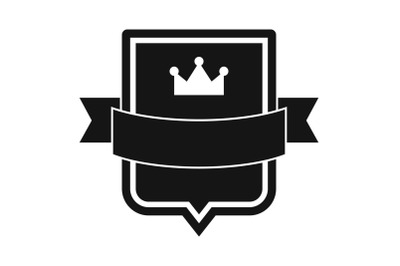 Badge emperor icon, simple black style