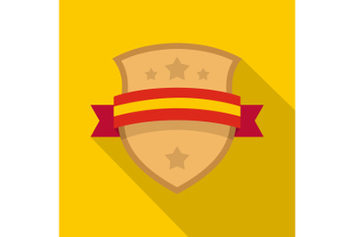 Badge knight icon, flat style