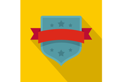 Badge vintage icon, flat style